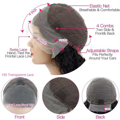Pixie Cut Curly Bob Wig - 100% Brazilian Human Hair, Lace Front