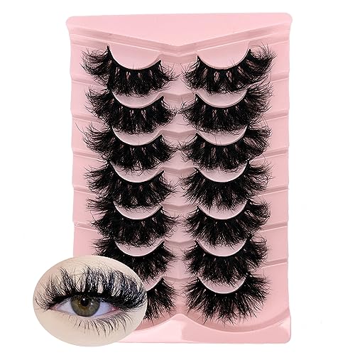Dramatic Lashes Mink Long 20mm 25mm Faux Mink False Strip Lashes Wispy Flase Eyelashes Natural Look D Curl Volume Full Eyelashes Pack