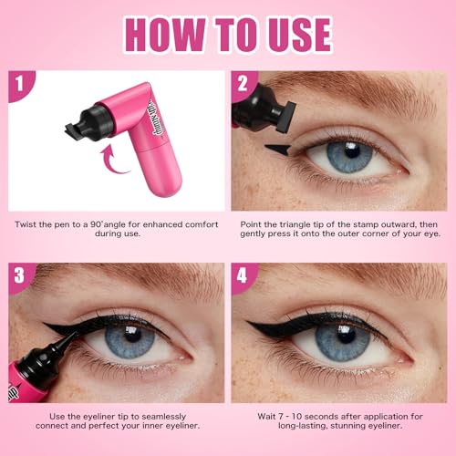 Dual-End Winged Eyeliner Stamp Pen - Waterproof Brown