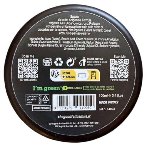 The Goodfellas¡¯ Smile AMBER FOUGERE (Lavender & Sandalwood) Italian Shaving Soap ? Classic Tallow Croap for Use with Shaving Brush, Razor & Traditional Wet Shave