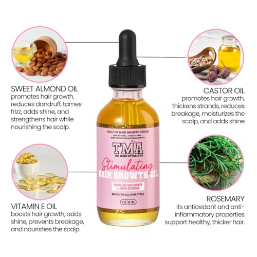 Hair Growth Oil for All Hair Types - Rosemary, Castor & Black Seed