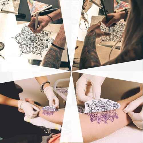 MIUXIA Tattoo Transfer Paper 50 Sheets Tattoo Stencil Paper A4 Size 4 Layers DIY Tattoo Tracing Paper Tattoo Kit Tattoo Supplies