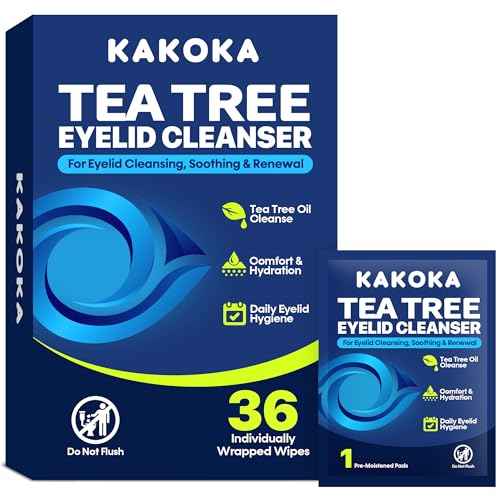 Eyelid Wipes (36 Count), with Natural Tea Tree Oil, Individually Wrapped Eyelid Cleaning Wipes for Stye Eye Treatment, Gently Cleanse Soothe and Remove Impurities, Eyelid Cleanser for Daily Use