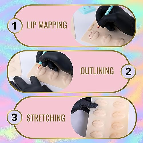 BRAWNA 3D Lip PMU Practice Skin - 10 Shapes