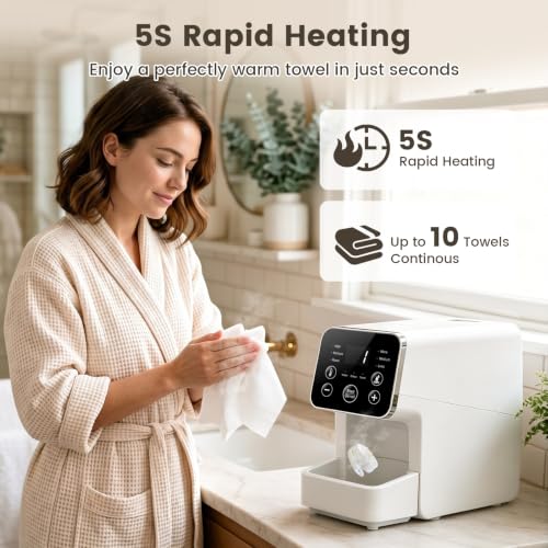 Hot Face Towel Warmer Dispenser - 3 Temp & Moisture