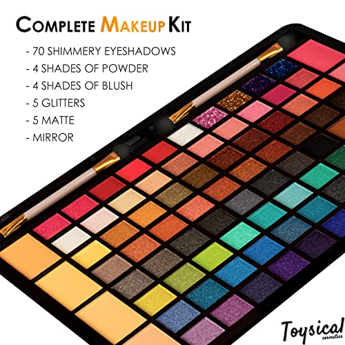 Toysical 88 Color Eyeshadow Palette Makeup Kit with Leather Case