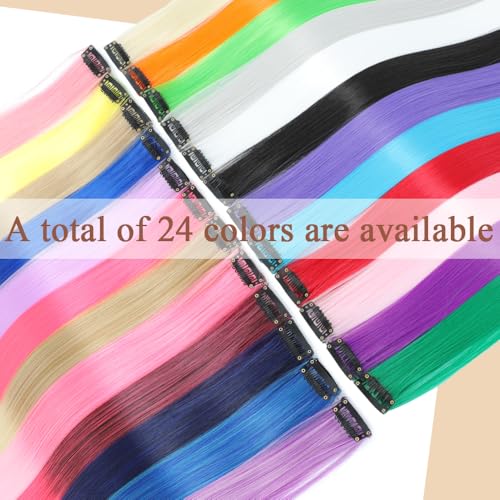 Crystal Blue Clip-In Hair Extensions 22 Inch - 12 Pcs