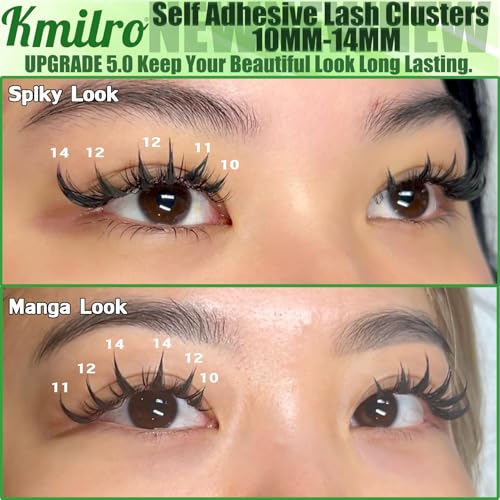 Self Adhesive Lash Clusters 10-14mm Manga Eyelashes No Glue