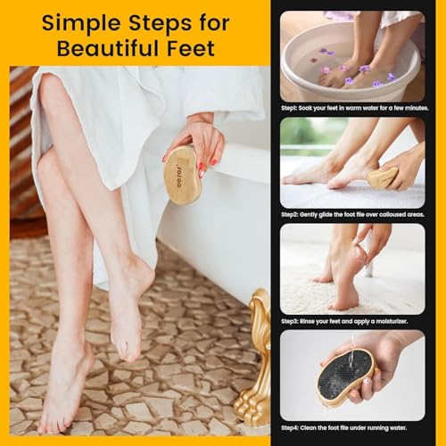 BEZOX Nano Glass Pedicure Foot File Callus Remover with Bamboo Handle