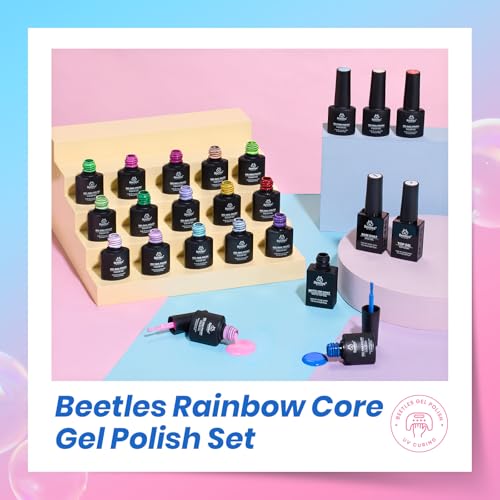 Beetles 20-Color HEMA-Free Gel Nail Polish Set with Base & Top Coats