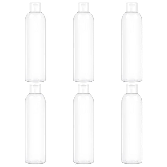 Neendohome 6 Pack 8oz Travel Squeeze Bottles with Flip Caps Refillable Empty Plastic Containers for Toiletries Shampoo Lotions Oils (250ml, Clear) 1