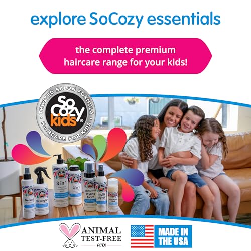 SO COZY 3 in 1 Kids Shampoo + Conditioner + Body Wash (16 Fl Oz) Gentle,Hydrating Hair & Body Cleanser with Keratin,Vitamin B5,& Kiwi Extract,Paraben-& Sulfate-Free,(Pack of 2)