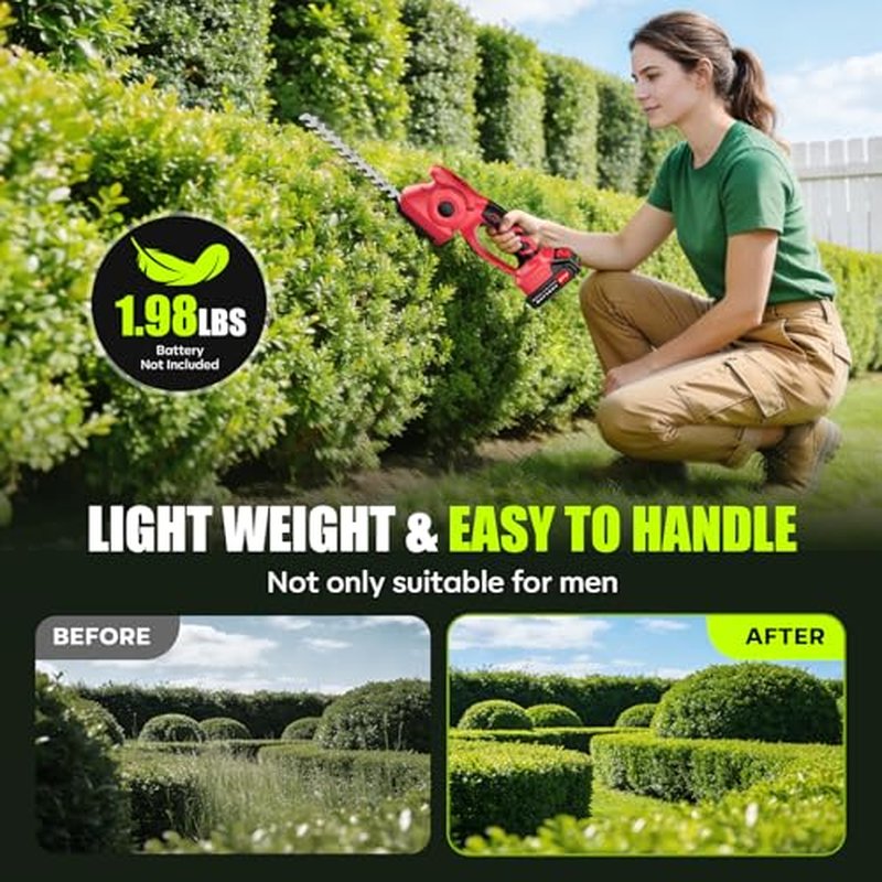 21V Cordless Hedge Trimmer & Grass Trimmer 2-in-1