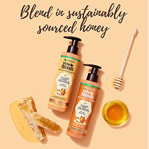 Garnier Whole Blends Sulfate Free Remedy Honey Treasures Replenishing Shampoo for Very Damaged Hair,12 Fl Oz (355ml) (Packaging May Vary) - 1 Count