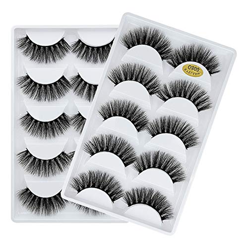 Vayator 10 Pairs/Set 3D Mink Lashes Natural False Eyelashes Dramatic Volume Fake Lashes Makeup Eyelash Extension Silk Eyelashes (G800)