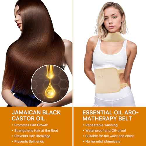 Jamaican Black Castor Oil 4Fl Oz, Organic Cold Pressed Unrefined Castor Oils for Hair Growth & Skin Care, Nourish Eyelashes and Eyebrows - Glass Bottle