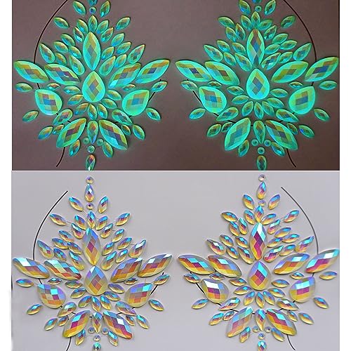 Glow in the Dark Face Gems Sticker | Festival Rave Tattoo