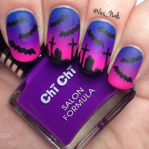 Whats Up Nails - Bats Vinyl Stencils for Halloween Nail Art Design (1 Sheet, 20 Stencils)