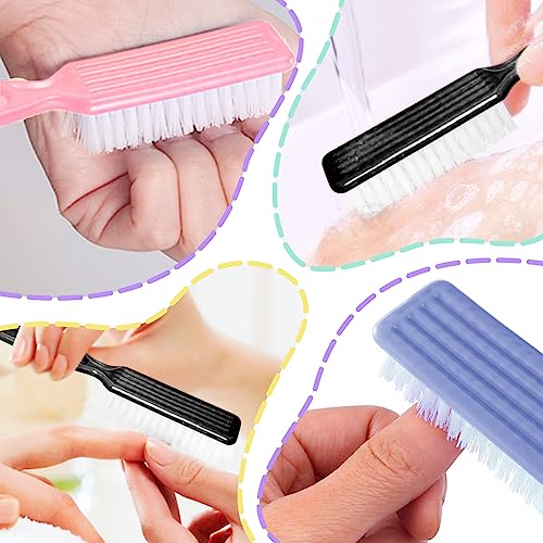 8 Pack Nail Brush for Fingernail and Toenail Cleaning with Handle - Manicure & Pedicure Tools