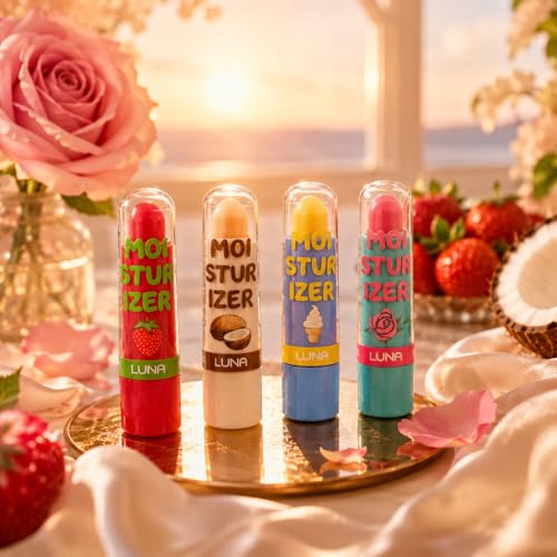 Luna Lip Balm 4-Pack – Moisturizing Lip Care for Dry Lips