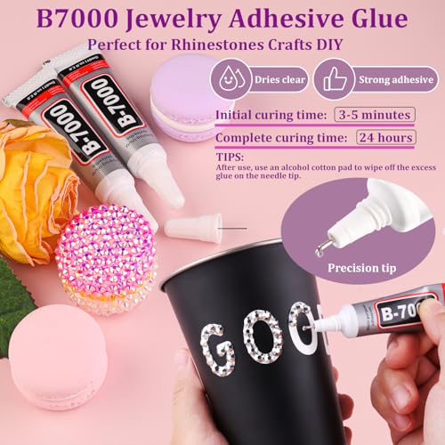 Silver Resin Rhinestones 25000pcs Crafting Kit with Glue - Large Pack, 2-6mm