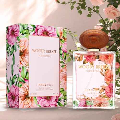 Jean Rish Woody Breeze Eau De Parfum - Perfume for Women (3.4 Fl Oz / 100ml) with Pear, Jasmine & Vanilla Notes - Long Lasting and Luxury Fragrance, Made in USA