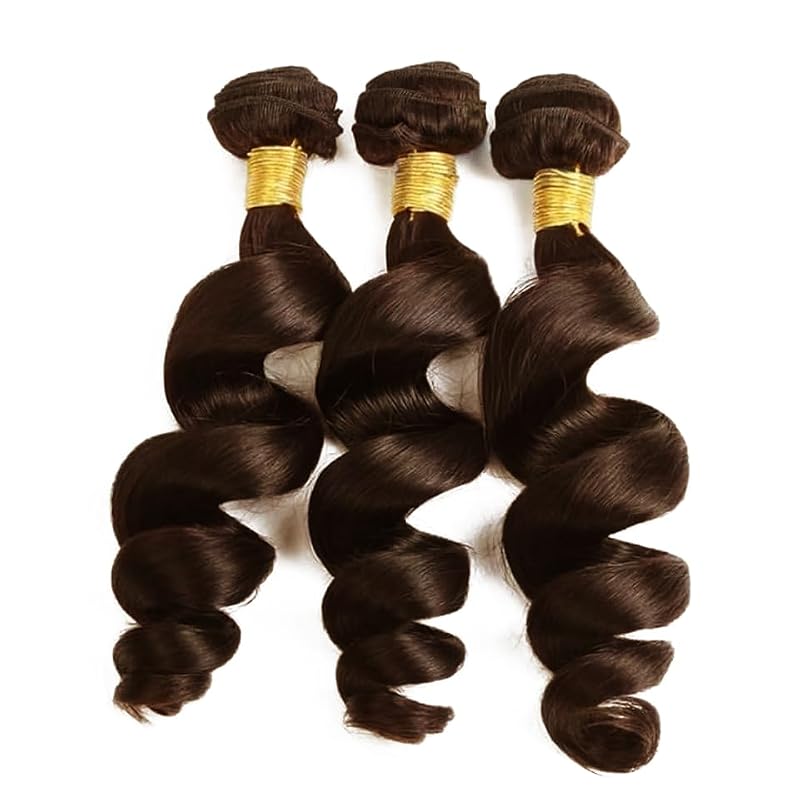 #4 Brown Loose Deep Wave Hair Bundles 20" - 3pc Set