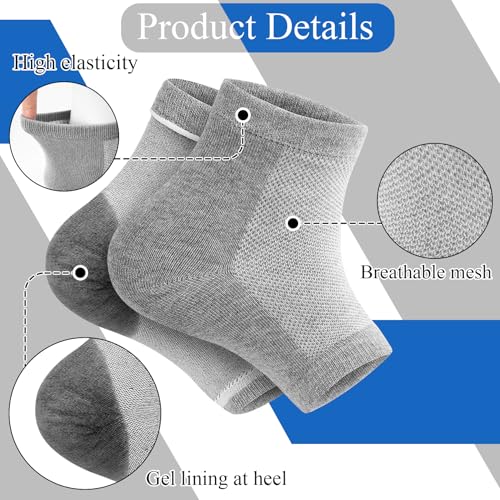 12 Pairs Toeless Moisturizing Heel Socks for Dry Cracked Feet Repair