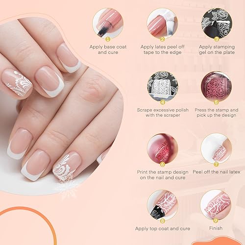 Nail Stamping Polish, 12 Colors Stamping Gels Stamp Nail Polish Gel for Stamp Nail Art Nail Stamp Plate Stamper Manicure