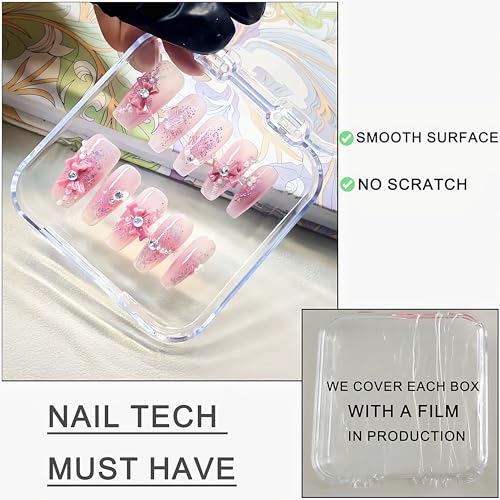 14-Pack Press On Nail Storage Boxes with 60 Adhesive Tapes