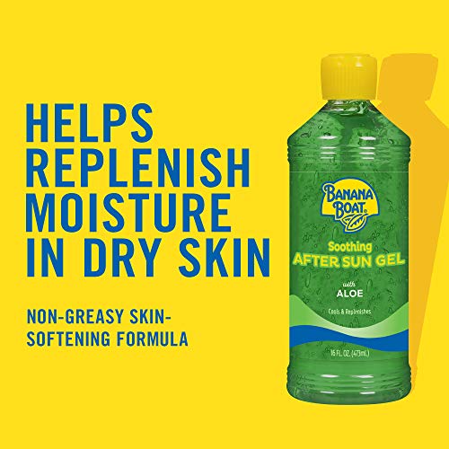 Banana Boat Soothing After Sun Gel with Aloe Twin Pack 16oz each & Hawaiian Tropic Lime Coolada After Sun Lotion Twin Pack 16oz each