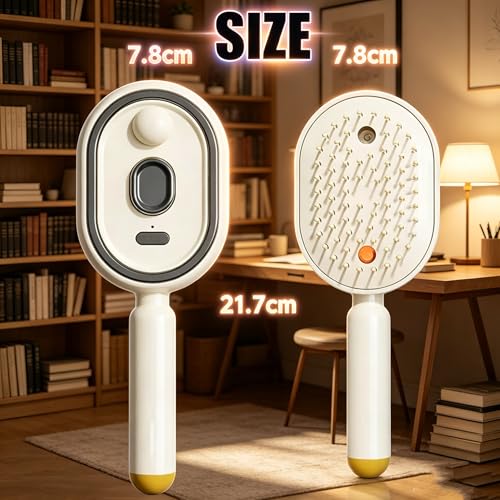 5-in-1 Electric Air Cushion Brush with Nano Mist & Red Light for Frizzy Hair