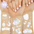 xo, Fetti Iridescent Bachelorette Temporary Tattoos - 48 Styles | Clound Nine, Bach Party Decoration, Bridesmaid Favor, White Bride To Be Accessory, Bridal Shower Supplies, Engagement Decor