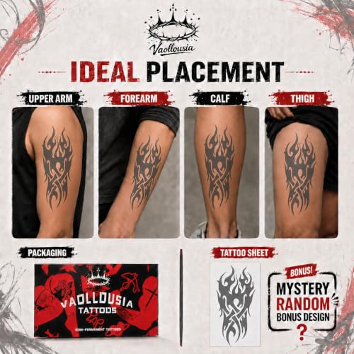 Vaollousia Semi-Permanent Temporary Tattoos - 7-15 Days