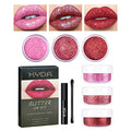 3-Color Glitter Lip Kit with Primer & Applicator