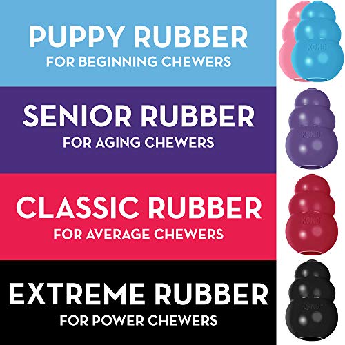 KONG Puppy - Natural Teething Rubber Chew Toy for Dogs - Stuffable Dog Toy for Extended Playtime - Chew & Fetch Toy for Puppies - for Large Puppies - Blue