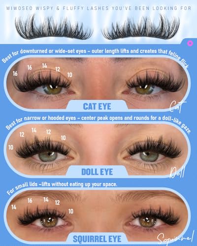 Wispy Lash Clusters Kit - 144pcs C Curl Volume Eyelashes