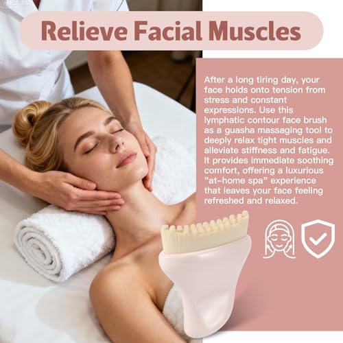 Lymphatic Face Brush for Sculpting & De-Puffing | Natural Gua Sha Tool
