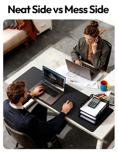 YSAGi Large Leather Desk Mat | 31.5" x 15.8" Waterproof Desk Pad