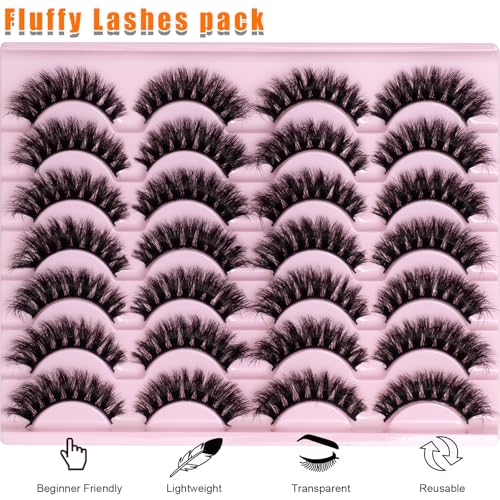 8D Mink Lashes 14 Pairs - Soft Cat Eye False Eyelashes