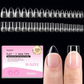 Beetles Flat-X Almond Square Short Nail Tips 320pcs, 16 Sizes - B- Almond+Square S