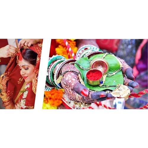Indian Dark Red Pure Kumkum Powder (Sindoor, Kumkuma, Kum Kum) For Makeup, Pooja And Other Hindu Rituals (Dark Red, 1.77 Ounces)