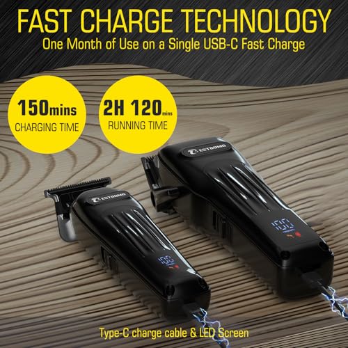 BESTBOMG® Professional Hair Clippers & Trimmer Set Black - Men’s Grooming Kit