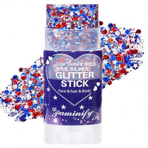 Red White Blue Glitter Stick - Patriotic Face & Body