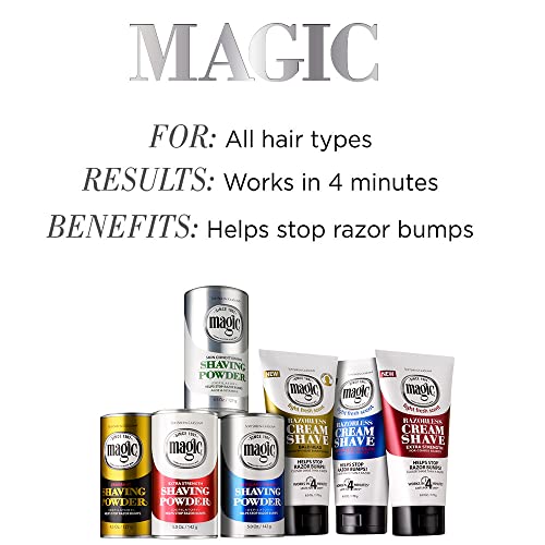 SoftSheen-Carson Magic Razorless Shaving for Men, Hair Removal Shave Powder, Helps Stop Razor Bumps Ingrown Hair, Condition, 6 Pack Conditioning 27 oz