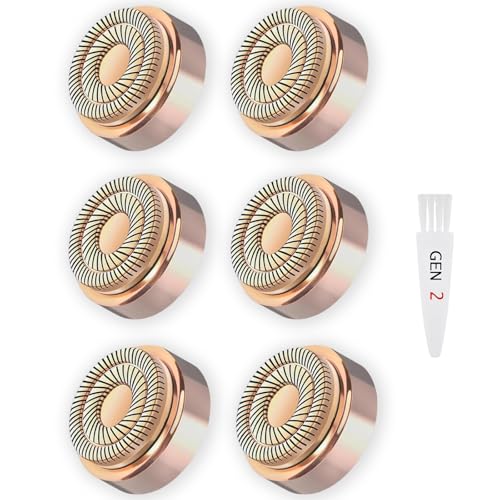 Gen 2 Replacement Heads for Flawless Facial Hair Remover, Shaver Pro Replacement Blades Heads Compatible with Finishing Touch Flawless Hair Removal for Woman Face,As Seen on TV.(6 Pack)