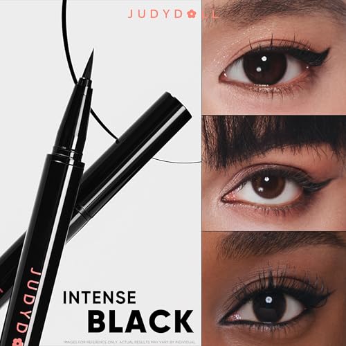JUDYDOLL Ink Glider Longlasting Liquid Eyeliner - 30H Waterproof, Smudgeproof, Ultra-fine Tip, Ideal for Cat Eyes & Wings, Intense Black