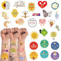 Christian Bible Verse Temporary Tattoos Stickers,20 Sheets 132 Pieces Bible Themed Tattoos Stickers Party Decoration Supplies