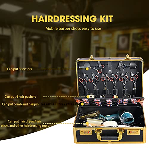 Barber Tool Case with Lock | Double Layer Aluminum Storage Box