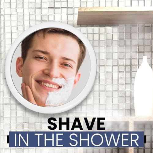 MIRRORVANA 3X Magnifying Round Shower Mirror for Fogless Shaving with Strong and Sticky Suction Cup, Shatterproof Surface and 360¡Æ Swivel - 6.7" Diameter